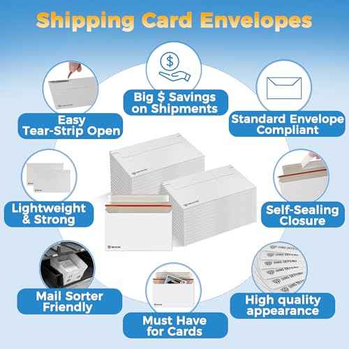 110-Pack Card Shipping Envelopes - 7 x 4.35 Inches Trading Cards Self-Adhesive Mailers, Perfect Fit for Semi-Rigid Sleeves, Toploaders & Ding Defend Protectors - Hobby Mailing Supplies