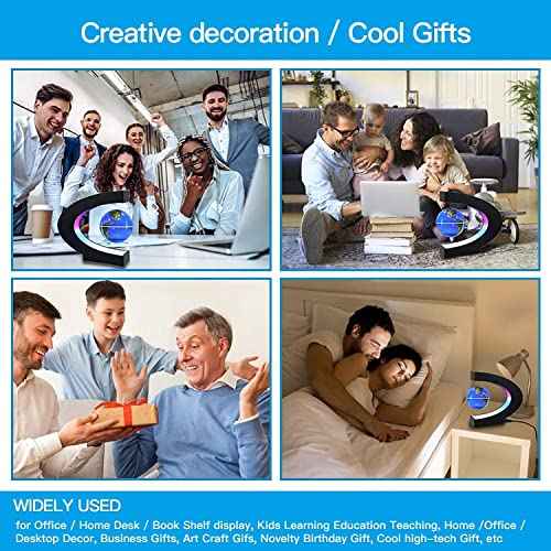 Magnetic Levitation Globe with LED Light, Cool Gadgets Floating Lamp Globe Decor, Cool Gifts for Men/Father/Husband/Boyfriend/Kids/Boss, Great Technology Graduation Gifts Valentine's Day Gift (Blue)