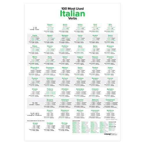 100 Most Used Italian Verbs Poster