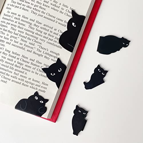 yasest Magnetic Bookmarks Set A - 6 Cute Cat Page Markers for Reading, Teachers & Students