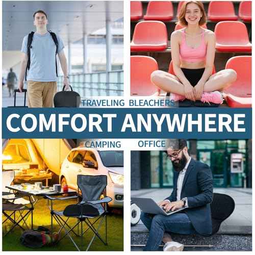 Portable 3D Breathable Seat Cushion ? Foldable, Soft & Lightweight for Airplane Travel Stadium Cushion