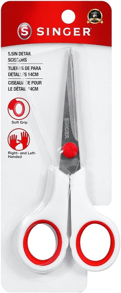 SINGER 00448 Sewing Scissors - 5.5-Inch Comfort Grip Design for Effortless Cutting