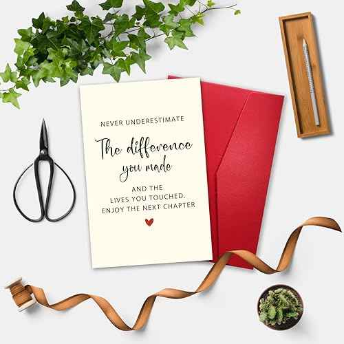 Goodbye Card for Coworkers Leaving - Heartfelt Farewell Card with Uplifting Message ¡®Never Underestimate The Difference You Made¡¯, Retirement Gifts for Women Men, New Job Card for Boss Friends