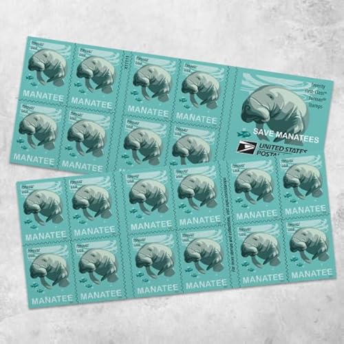 Save Manatees (2 Booklets of 20) First-Class Mail Forever Postage Stamps Scott #5851