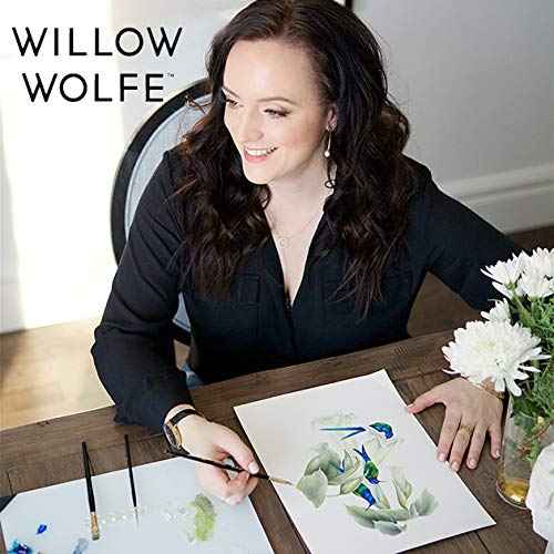 Callia Fur & Feathers Artist Paint Brush Set by Willow Wolfe for Watercolor, Acrylic and Oil, Series 1200, 4 Piece Professional Set #1200