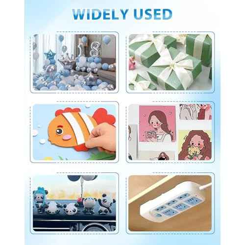 FIVEIZERO Double Sided Adhesive Dots, 0.4", 0.6", 0.8" Clear Removable Glue Sticky Dots for Wall Hanging, Poster, Picture, Balloon Decoration, Waterproof No Trace Mounting Putty, Heavy Duty (280pcs)