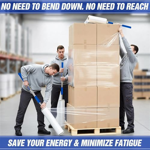 Long Handle Pallet Stretch Wrap Dispenser, Dispenser for Film Width