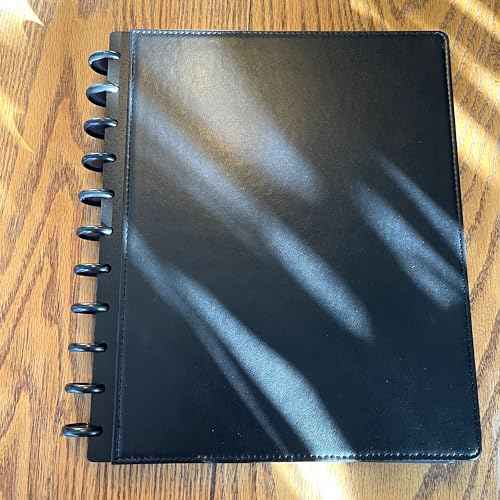 Refillable 11 Disc Discbound Notebook - Letter Size, 75 Sheets, Narrow Ruled PU Leather Vegan PU cover