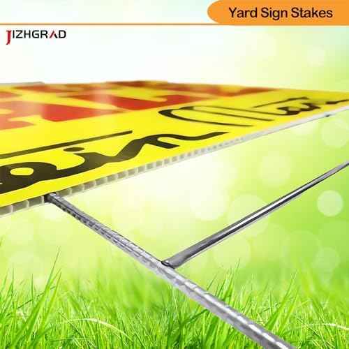 50 Pack H Frame Wire Stakes,7 x 16.5 inch Heavy Duty Metal,9ga Metal Yard Sign Step-Stakes for 4mm or 5mm Corrugated Yard and Lawn Sign.