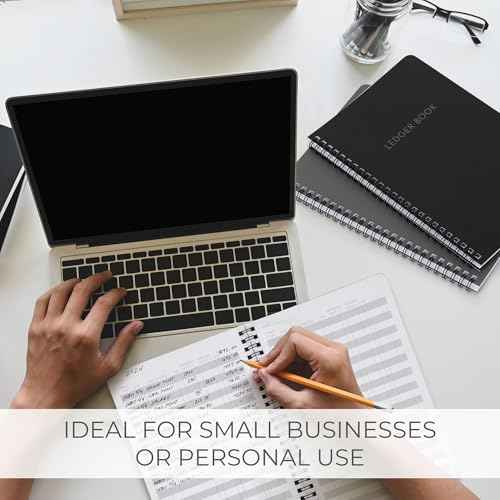 Set of 2 Easy to Use Accounting Ledger Books - Expense Tracker Notebook for Your Small Business - The Perfect Personal Finance Checkbook, Income and Expense Log Book