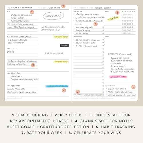 MI GOALS Goal Digger Weekly Planner 2026 | Dated Journal for Gratitude, Progress & Habit Tracking | Weekly Spread Layout, B5 (Black)