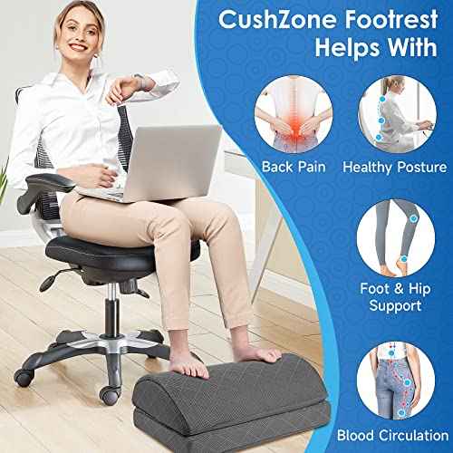 Foot Rest,Desk & Gaming Accessories,Foot Rest for Under Desk at Work,Comfortable Footrest with 2 Adjustable Heights & Removable Cover, Office Desk Accessories£¨Gray-20 in£©