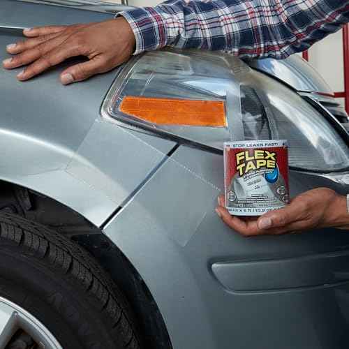Flex Tape, Original Thick Flexible Rubberized Waterproof Tape - Seal and Patch Leaks, Works Underwater, Indoor Outdoor - Home RV Roof Plumbing and Pool Repairs, Clear, 12 in x 10 ft, Pack of 1