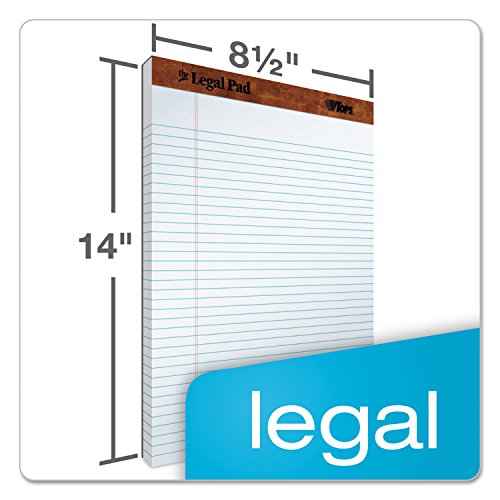 Tops 7573 Perforated Everyday Writing Legal Pad, 8.5 x 14 Inch, White, 12 Count (Pack of 1)