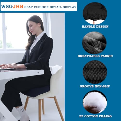 WSGJHB Car Booster Seat Cushion for Short Drivers, Black - Posture & Visibility