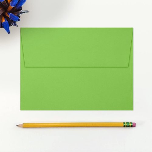 LUXPaper A7 Invitation Envelopes - Peel & Press | 5.25" x 7.25" | Limelight Green | 80lb Text | 50 Pack