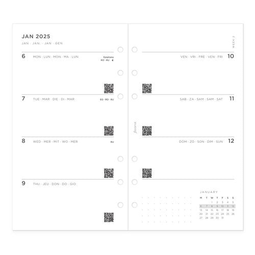 Filofax Garden Organizer, Personal Size, Sunrise - Leather-Look, Gold Foil Accents, Six Rings, Week-to-View Calendar Diary, Multilingual, 2025 (C028716-25)