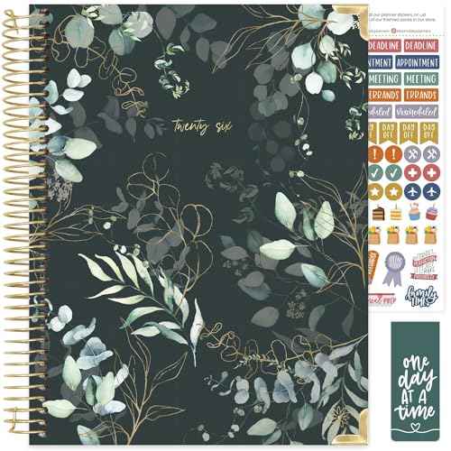 bloom daily planners HARDCOVER 2026 Planner (January to December) - 8.5¡± x 11¡± Weekly & Monthly Dated Agenda Organizer Book with Stickers & Tabs - Eucalyptus, Green