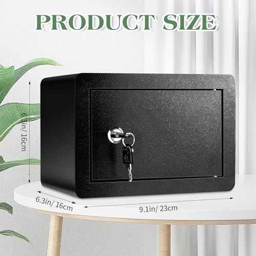 2 Pcs Locking Medicine Box Small Metal Locker 1 Door 6.3" H Single Lockable Metal Cubby Black Lockable Storage Cabinet with Key Stackable File Cabinet for Dorm Office School Living Room