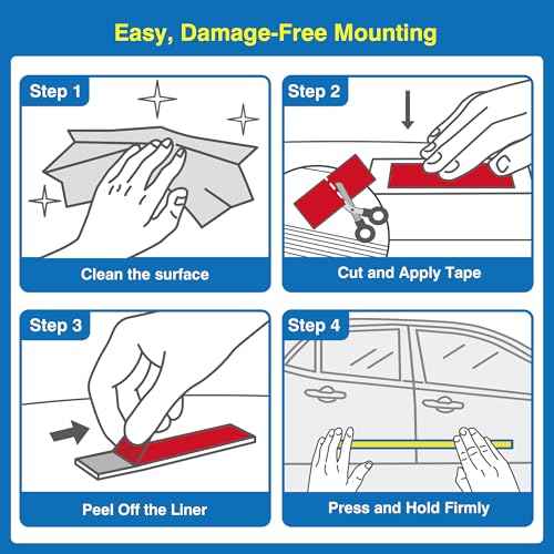 Tapsi Heavy Duty Double Sided Foam Mounting Tape ? 0.4" x 36 FT Automotive-Grade Tape with Adhesion Promoters for Plastic Surfaces (0.4" x 36 ft)