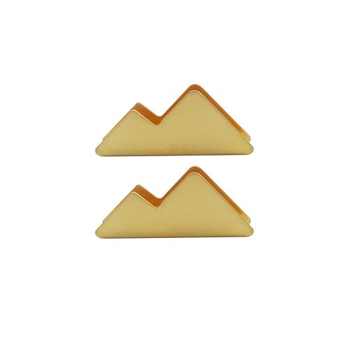 enyuwlcm Metal Business Card Holder for Desk Brass Business Card Stand for Office Tabletop Counter Organizer Gold 2 Pack