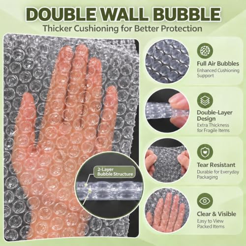 50PCS 6x8 Inch Bubble Pouches - Shockproof Cushioning Protection Bags