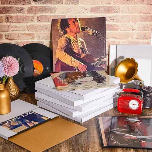 Tatuo 30 Pieces Vinyl Record Mailers 12.5" x 12.5" x 1" Record Mailers Vinyl Lp Shipping Boxes Cardboard Album Boxes for Packaging Moving Storage