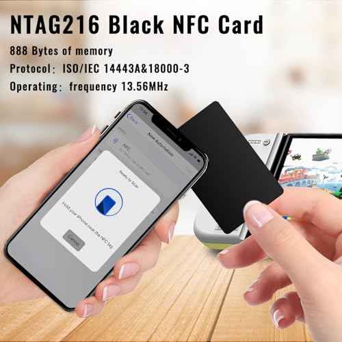 100pcs NTAG216 NFC Cards - Black, 868 Bytes Memory, Compatible with All NFC-Enabled Smartphones and Devices