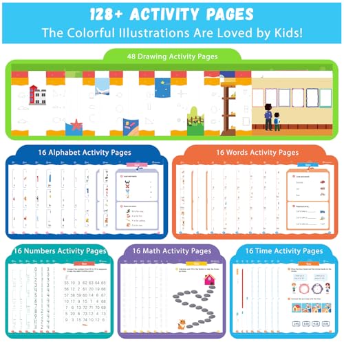 Rohelm Reusable Handwriting Practice Books for Kids 3-8 – Letter, Number & Math Tracing