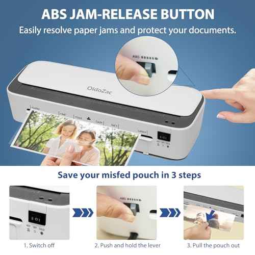 Laminator Machine, 11 in 1 Laminating Never Jam Technology with 36 Laminating Sheets, 9 Inch Thermal Laminator A4 Laminating Machine Hot & Cold with Paper Trimmer for Home Office School