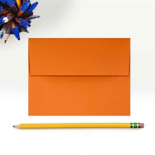 LUXPaper A2 Invitation Envelopes | Peel & Press | 4 3/8" x 5 3/4" | Mandarin Orange | 80lb. Text | 250 Qty