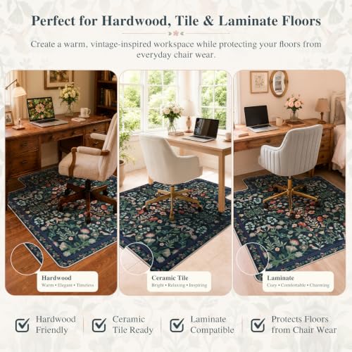 iCasso Office Chair Mat for Hardwood Floor 36" x 48" Convex Black (Black / 36x48)