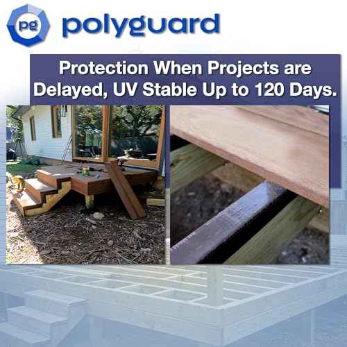 POLYGUARD Poly Wall - Rot Shield Joist Tape for Decking, 4" x 100'. Made in The USA. Self Adhering, Self Sealing Deck Joist Tape for Wood Decks