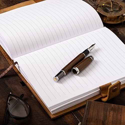 Refillable Leather Journal Lined Notebook, Bible Journal Psalm 46v10 Embossed Bible Verse | Christian Journal, Refillable Notebook for Men and Women Pen Holder & Card Slots, 200 Pages, 9 x 6 Inches