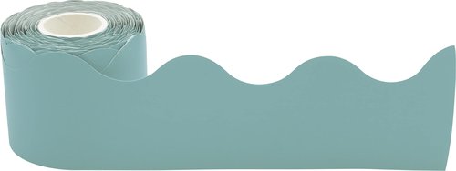 Beachwood Better Than Paper® Bulletin Board Roll, 4 feet x 12 feet & Calming Blue Scalloped Rolled Border Trim (TCR8907)