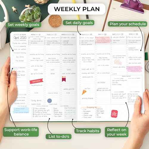 Clever Fox Planner PRO Schedule ? Undated Weekly & Monthly Life Planner with Time Slots, Appointment Book & Daily Organizer, A4 (Forest Green)