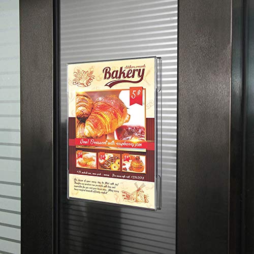 Niubee 8.5x11 inch Wall Mount Acrylic Sign Holder with Double Sided Adhesive Tape For Office, Home, Store, Restaurant-No Drilling (10 Pack)