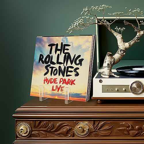 Vinyl Record Storage - Clear Acrylic Record Holder and Book Organizer. Stylishly showcase your vinyl collection and keep books and folders neatly organized (small)