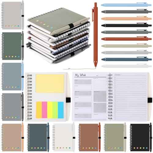 20 Set Employee Appreciation Gift School Weekly to Do List Spiral Planner Notebook with Sticky Note Ballpoint Pen Thank You Gift for Student Teacher Must Haves Office(Classic Color)