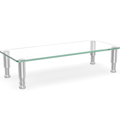 Hemudu Clear Computer Monitor Riser with Height Adjustable Multi Media Desktop Stand for Flat Screen LCD LED TV, Laptop/Notebook/Xbox One,HD01T-001
