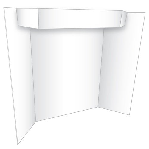 Eco Brites Two Cool Tri-Fold Poster Board, 24 X 36, White/White