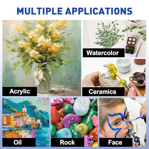 ESRICH 10PCS Paint Brushes,Paint Brush for Acrylic Painting,Acrylic Paint Brush Set for Oil Watercolor,Body Face Rock Canvas, Small Paint Brushes for Kids Adult Drawing