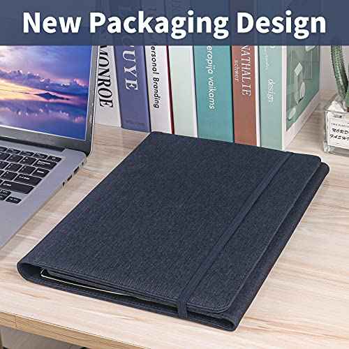 Trifold Planner Cover for Rocketbook Smart Notebook | Fits Letter Size/A4/8.5x11 Inch | Waterproof Portfolio Organizer with File Storage & Accessory Protection (Blue)