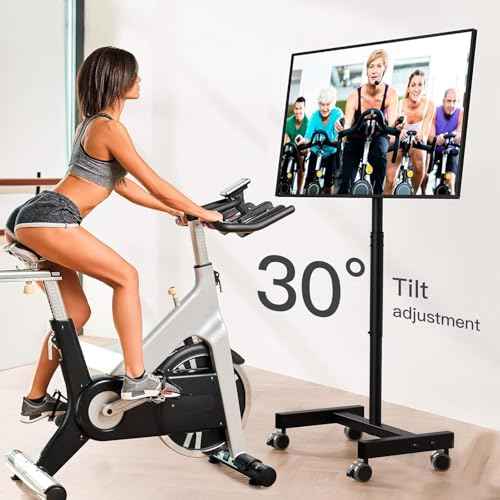 Perlegear Mobile TV Cart, Rolling TV Stand for 13-50 inch TVs with 30¡Æ Tilt Universal TV Cart for LED/LCD/OLED TV Height Adjustable Floor TV Stand Holds 44lbs Portable Monitor Stand Max VESA 200x200mm