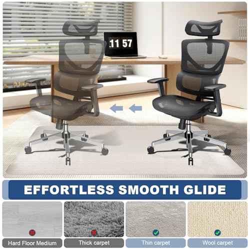 Large Chair Mat for Carpets Heavy-Duty Desk Chair Mat for Office, Studio & Pet Areas | Non-Slip Floor Mat with Grip Spikes, Smooth Glide Surface, Easy Clean & Extra Thick Carpet Protector (36" x 48")