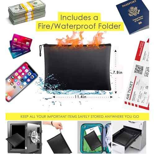 Water/Fire Proof Safe For Home Documents with Lock & a Envelope Fire/Water Proof - Next of Kin Box Organizer - Instacrate End of Life Document Organizer (Homelike)