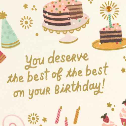 Hallmark Birthday Card for Her (You Deserve the Best, Party Icons) for Sister, Coworker, Friend