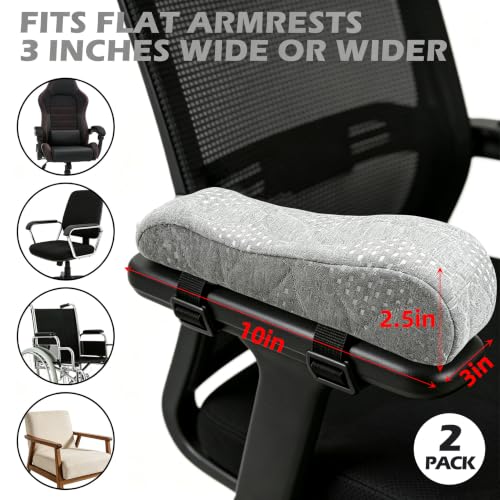 LVYSHOW Soft Armrest Pads for Office Chair – Comfort Elbow Cushions with Anti-Slip Straps