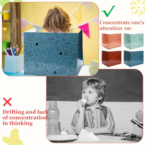 Crtiin 24 Pcs Desk Dividers for Students Privacy Folders Dark Color - Cardboard Classroom Desk Privacy Shields