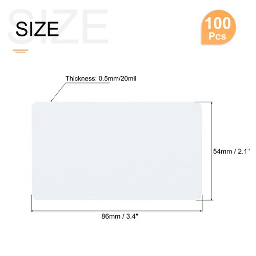 MECCANIXITY 200Pack Blank PVC Cards 20mil ID Cards Blank Credit Cards Plastic Cards Waterproof & Double Sided Printing for ID Badge Printer, Graphics White